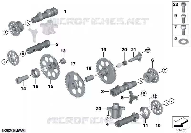 Arbre à cames, pignon, arbre intermédiai  BMW Motorrad BMW Motorrad R 1300 2025 R1300  KA3 0M41