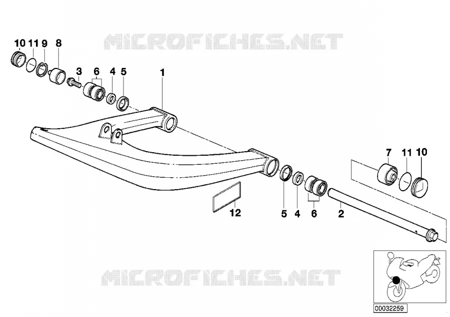 Bras oscillant longitudinal BMW Motorrad BMW Motorrad R 1100 1994 4V  259 (0413,0418)