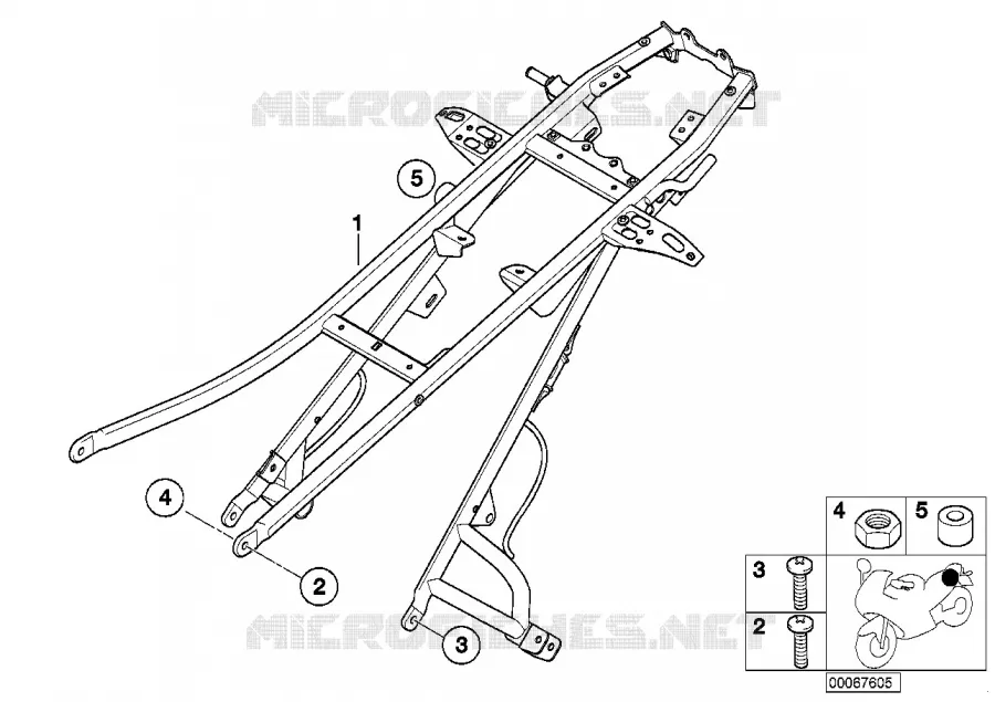 Cadre arrière BMW Motorrad BMW Motorrad G 650 2008   R13 (0180)