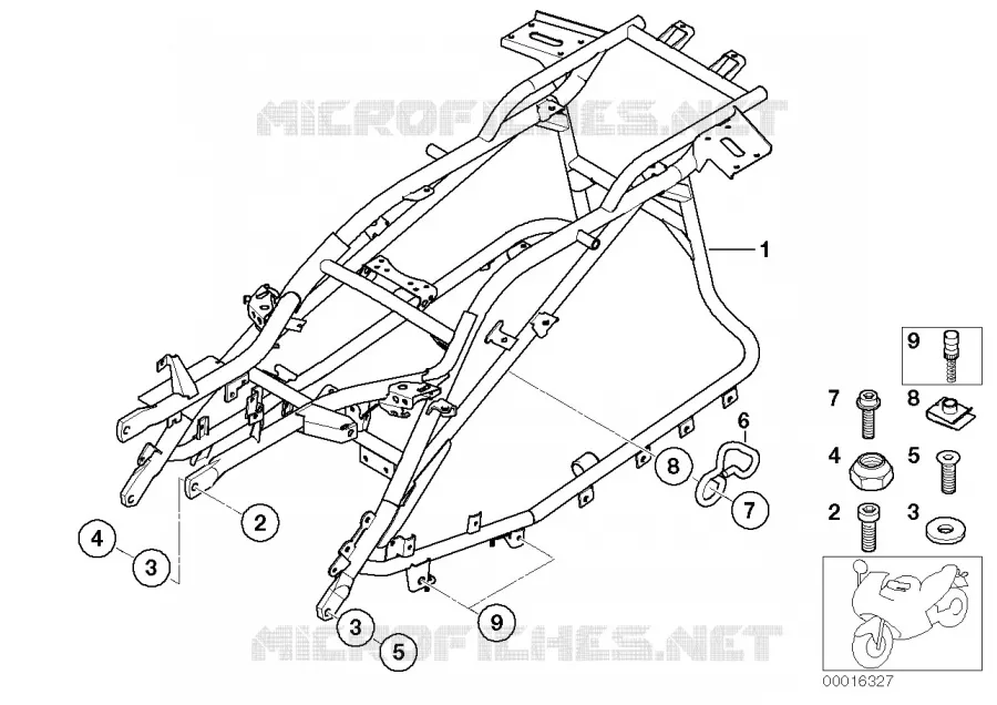 Cadre arrière BMW Motorrad BMW Motorrad K 1200 1997 4 cyl. 4 soup.  K589 (0545,0555)