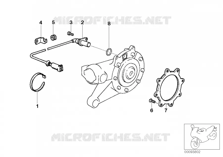Capteur vitesse roue Integral ABS arr BMW Motorrad BMW Motorrad R 1150 2000 4V  R22 (0447,0498)