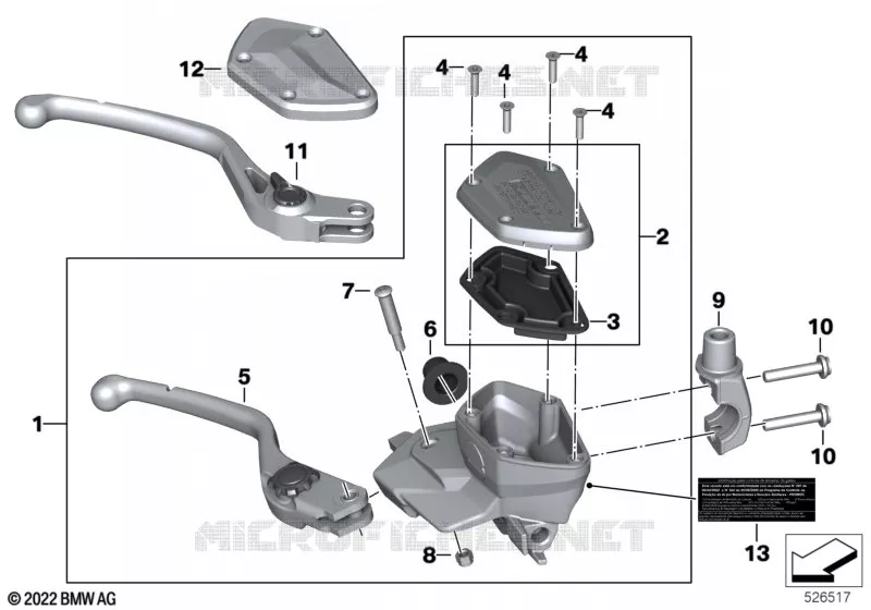 Commande de poignée de frein BMW Motorrad BMW Motorrad R 1250 2020 R1250  K51 0M11