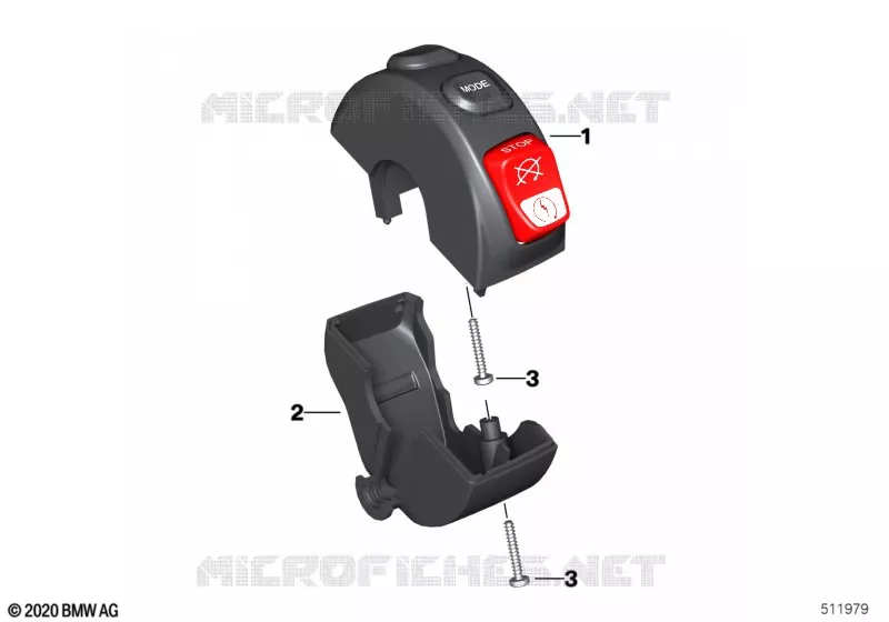 Commodo côté droit, bouton noir  BMW Motorrad BMW Motorrad R 1300 2023 R1300  KA1 0M21