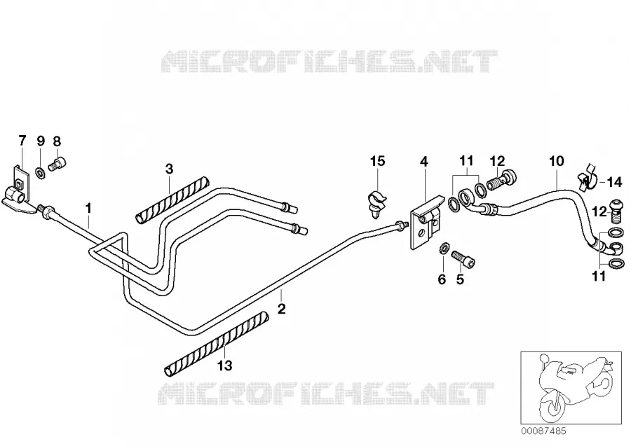 Conduite de frein Integral ABS arrière BMW Motorrad BMW Motorrad K 1200 1997 4 cyl. 4 soup.  K589 (0545,0555)