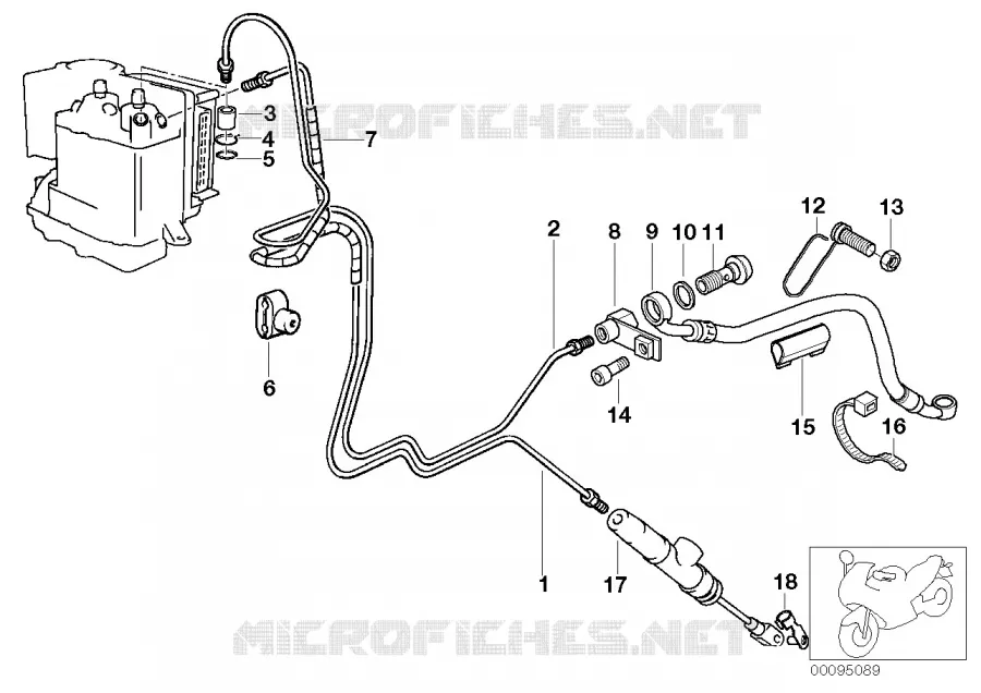 Conduite de frein Integral ABS arrière BMW Motorrad BMW Motorrad R 1150 2000 4V  R22 (0447,0498)