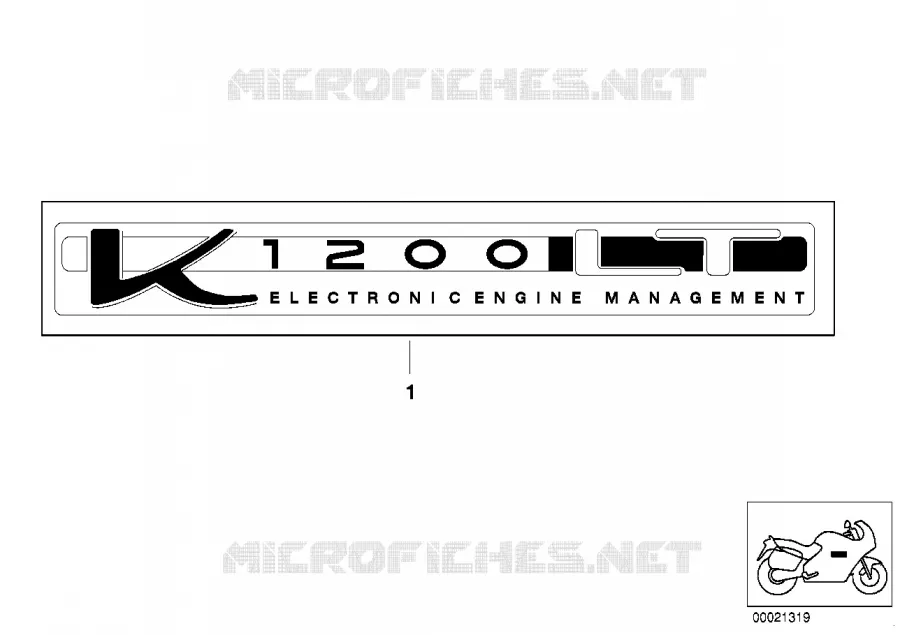 Etiquette BMW Motorrad BMW Motorrad K 1200 1997 4 cyl. 4 soup.  K589 (0545,0555)