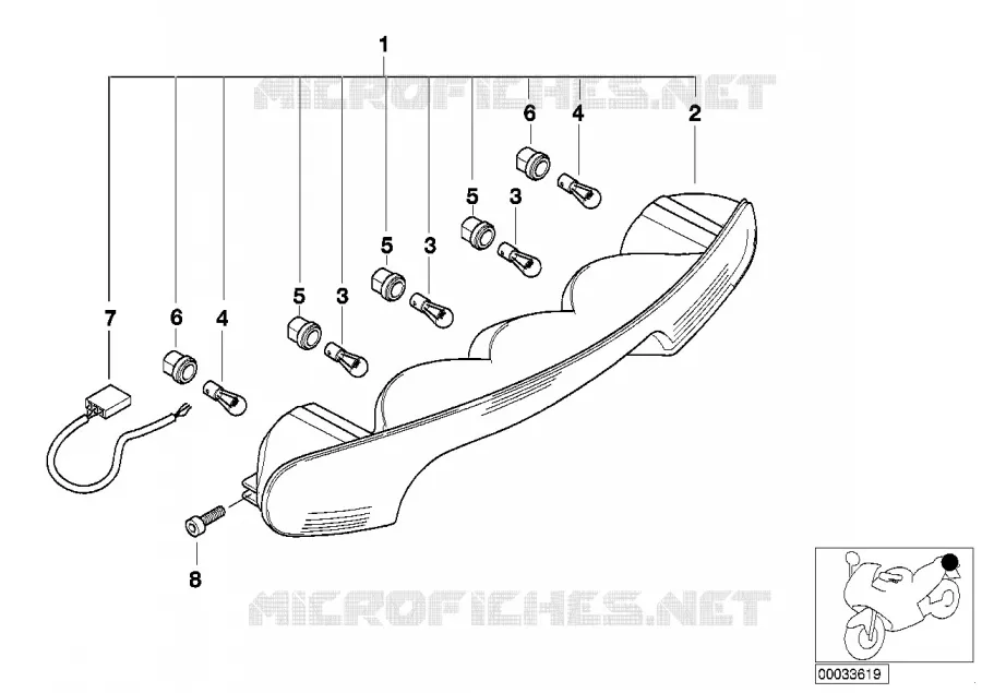 Feu arrière BMW Motorrad BMW Motorrad K 1200 1997 4 cyl. 4 soup.  K589 (0545,0555)