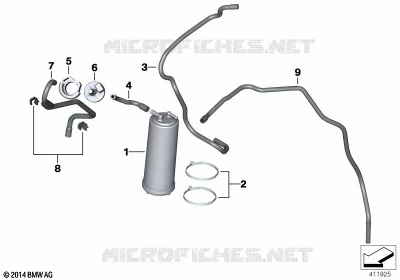Filtre à charbon actif / conduites BMW Motorrad BMW Motorrad R 1250 2020 R1250  K51 0M11