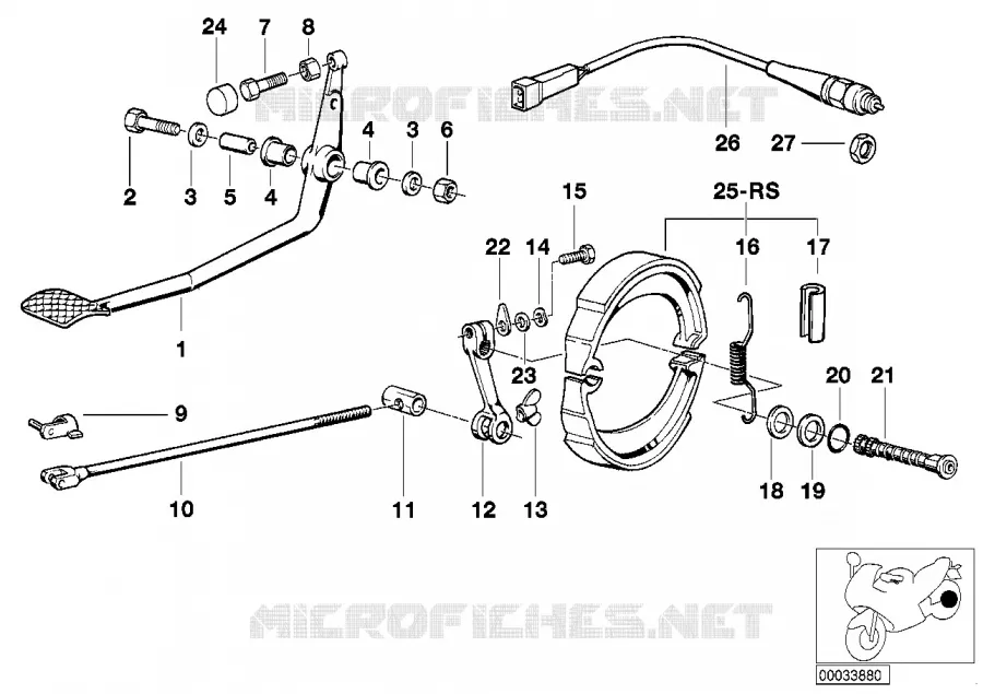 Frein de roue arrière BMW Motorrad BMW Motorrad Classic R 100 1986 2V (87-95)  R100