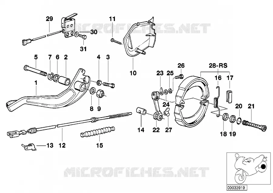 Frein de roue arrière BMW Motorrad BMW Motorrad Classic R 100 1989 2V (87-90)  R100