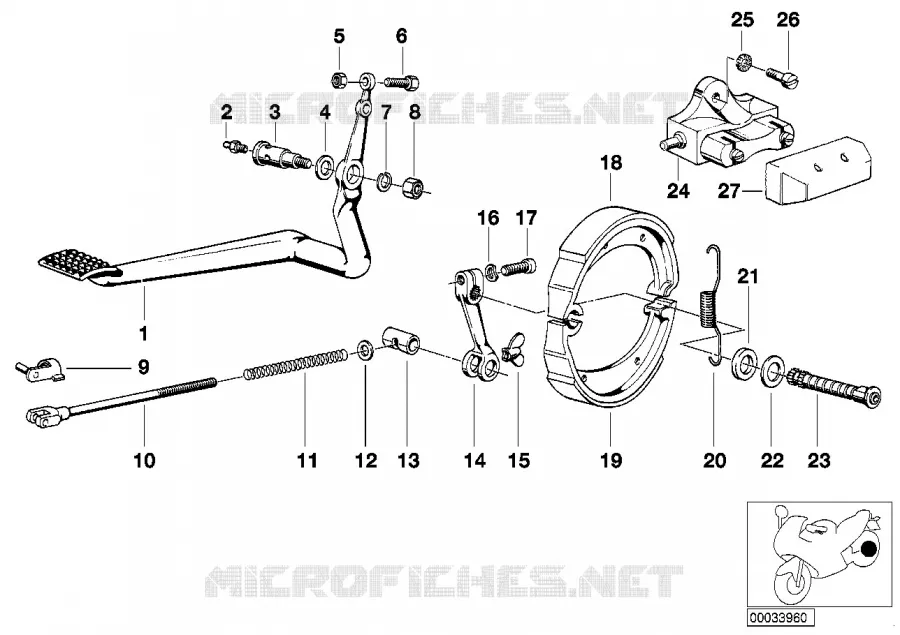Frein de roue arrière BMW Motorrad BMW Motorrad Classic R 75 1975 Boxer (69-76)  R75