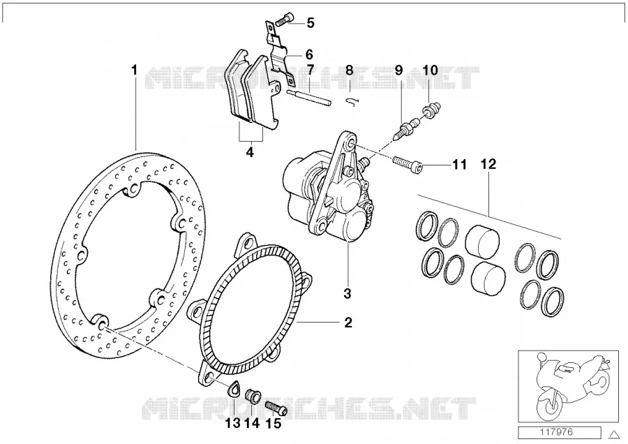 Frein de roue avant BMW Motorrad BMW Motorrad R 1200 2002 4V  259C (0309,0319)