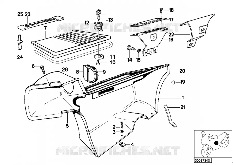 Habillage poche laterale BMW Motorrad BMW Motorrad Classic R 100 1987 2V (87-95)  R100