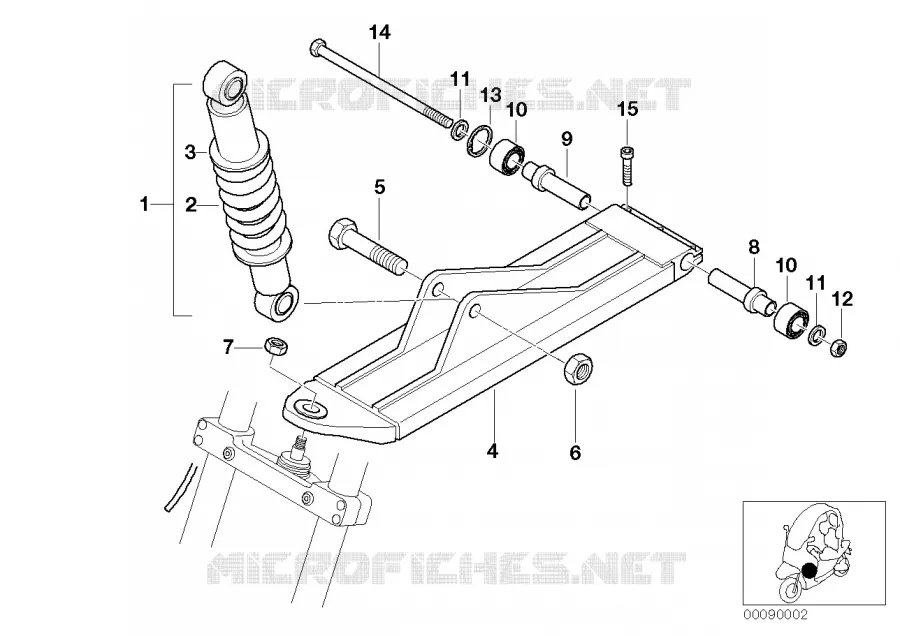 Jambe de suspension AV,bras osc.longit. BMW Motorrad BMW Motorrad C1 1999 C1  C1 (0191)