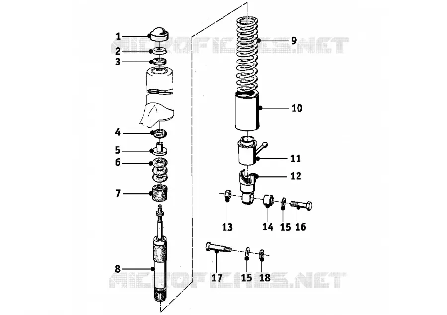 Jambe de suspension arrière BMW Motorrad BMW Motorrad Classic R 60 1960 Boxer (-69)  R60