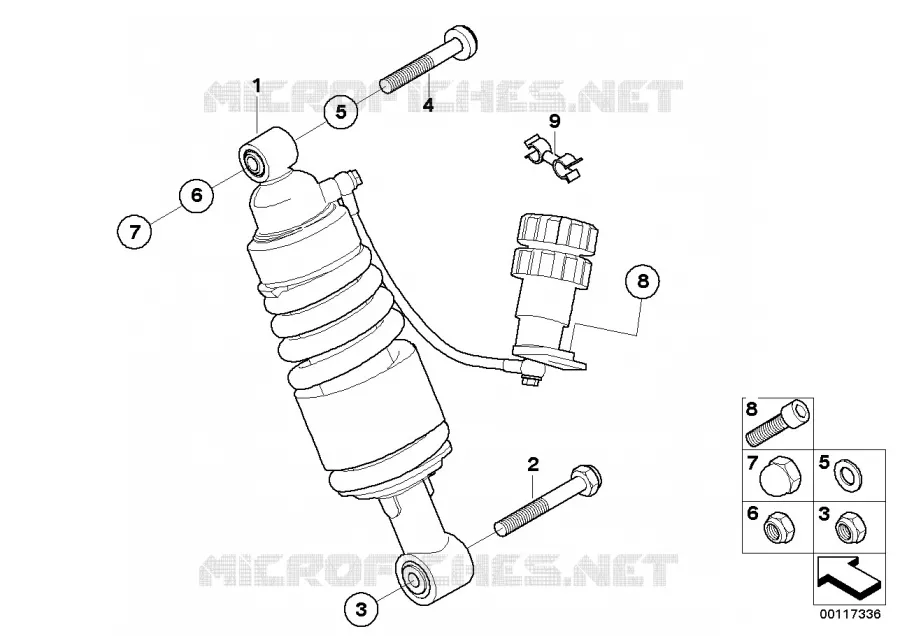 Jambe de suspension arrière BMW Motorrad BMW Motorrad R 1200 2005 K2x  K27 (0378,0398)