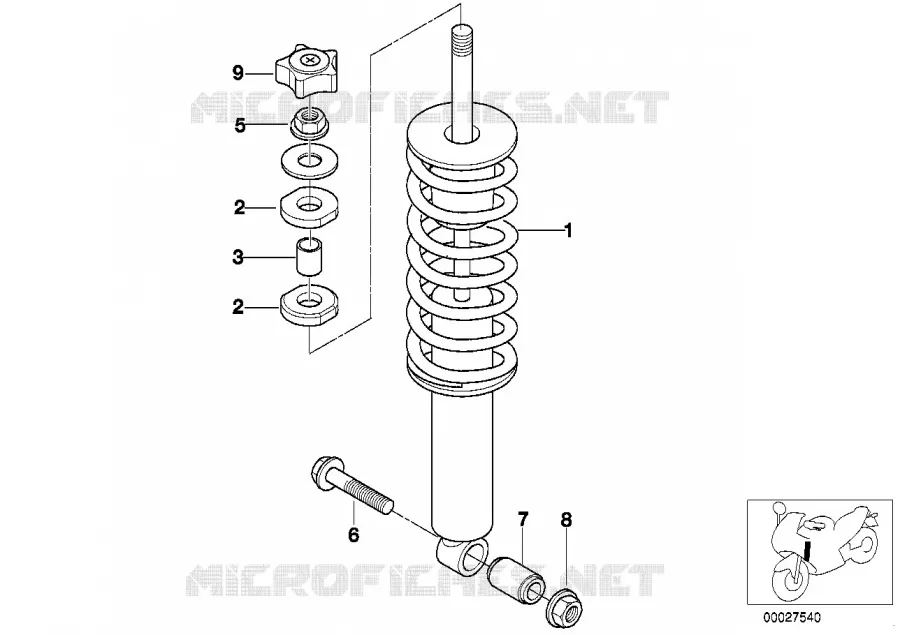 Jambe de suspension avant BMW Motorrad BMW Motorrad R 1100 1996 4V  259 (0422,0432)