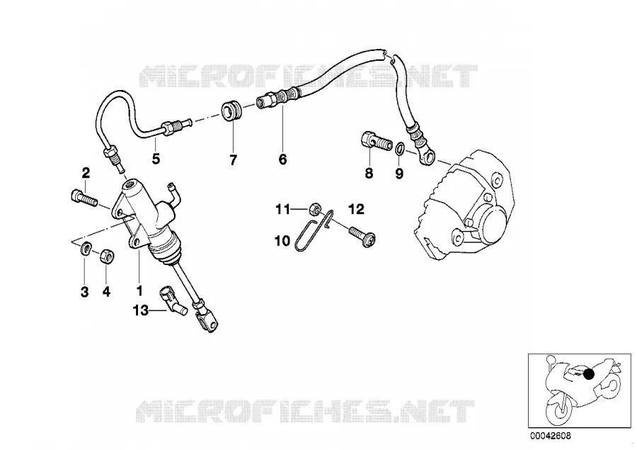 Maitre-cylindre de frein arriere BMW Motorrad BMW Motorrad R 1100 1994 4V  259 (0413,0418)