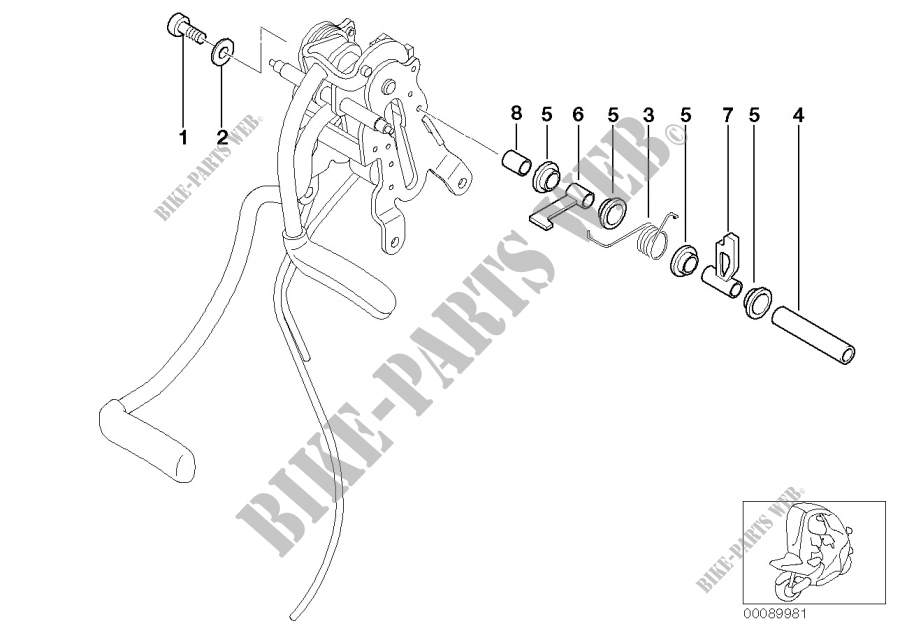 Mécanisme levier genoux   disp. darrêt pour BMW Motorrad C1 200 à partir de 2000