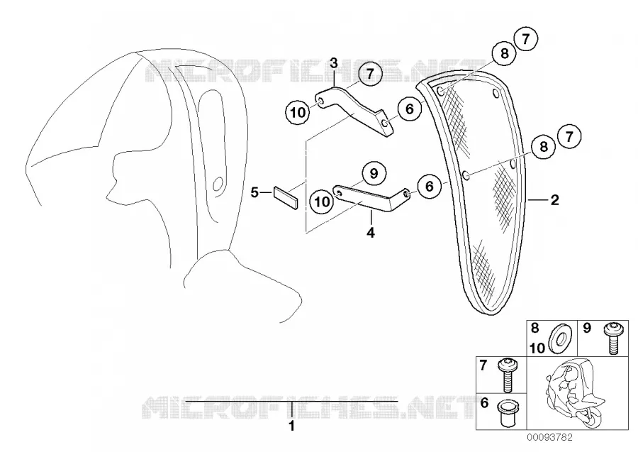 Pare-vent textile arrière BMW Motorrad BMW Motorrad C1 1999 C1  C1 (0191)