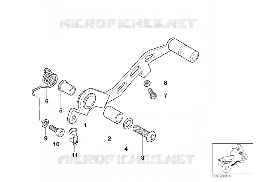 Pedale de frein BMW Motorrad BMW Motorrad K 1200 1997 4 cyl. 4 soup.  K589 (0545,0555)