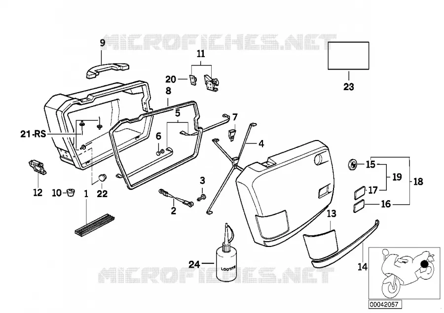 Pieces de valise integrale BMW Motorrad BMW Motorrad Classic K 100 1986 4 cyl. 2 soup.  K589 (0506,0516)