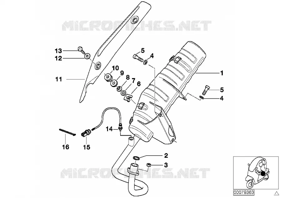 Pièces déchappement avec fixation BMW Motorrad BMW Motorrad C1 2000 C1  C1 200 (0192)