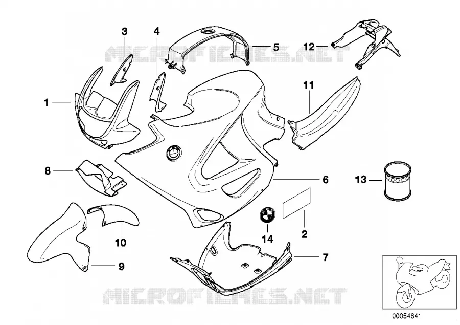 Pieces peintes 704 graphit BMW Motorrad BMW Motorrad K 1200 1996 4 cyl. 4 soup.  K589 (0544,0554)