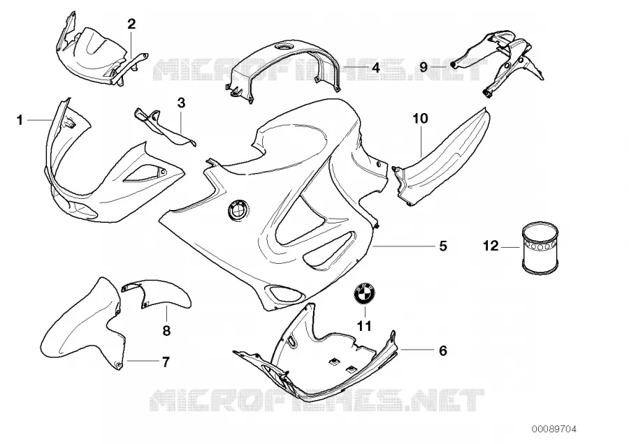 Pièces peintes 751 Alpinweiss 3 BMW Motorrad BMW Motorrad K 1200 2000 4 cyl. 4 soup.  K41 (0547,0557)