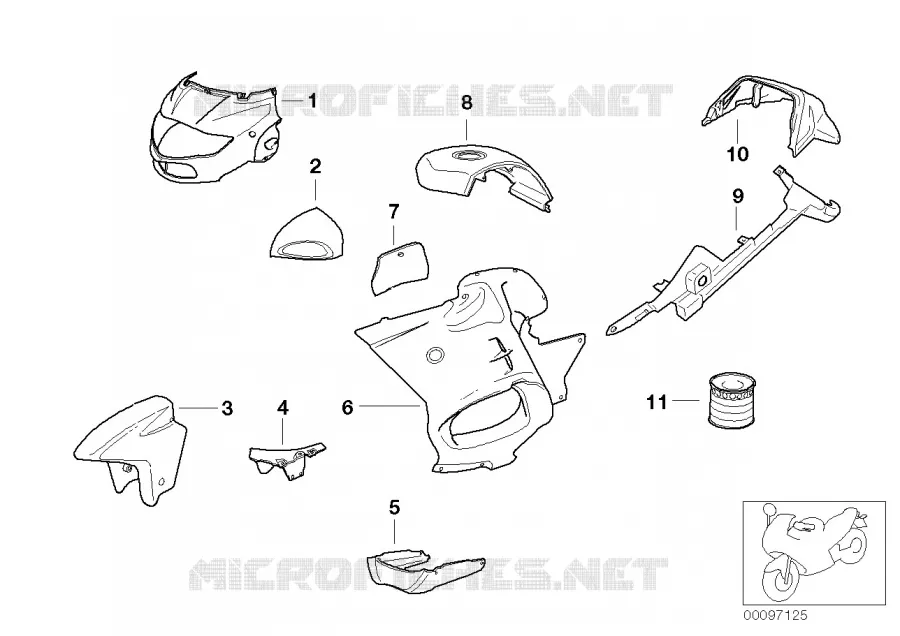 Pièces peintes 764 titansilber BMW Motorrad BMW Motorrad R 850 2000 4V  R22 (0417)