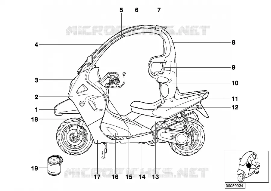 Pièces peintes 814 silber/rot BMW Motorrad BMW Motorrad C1 2000 C1  C1 200 (0192)
