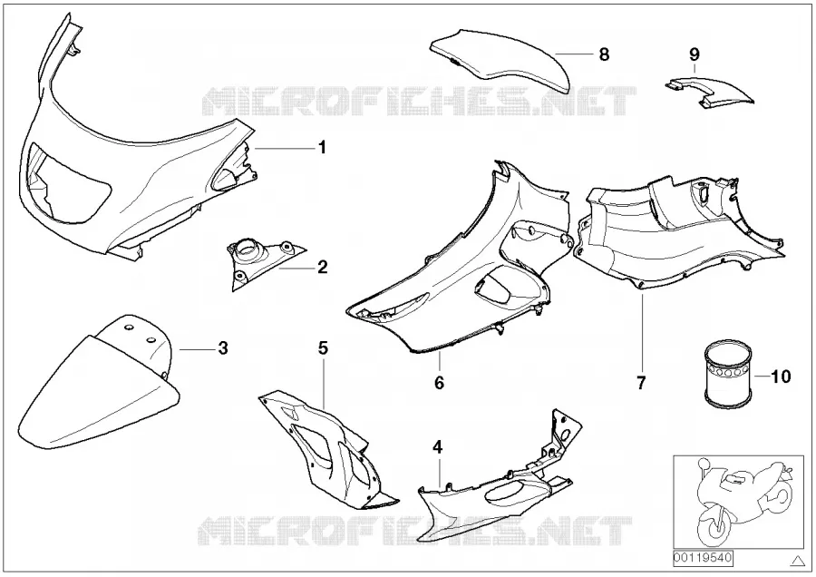 Pièces peintes 946 dark-graphit BMW Motorrad BMW Motorrad K 1200 2003 4 cyl. 4 soup.  K589 (0549,0559)