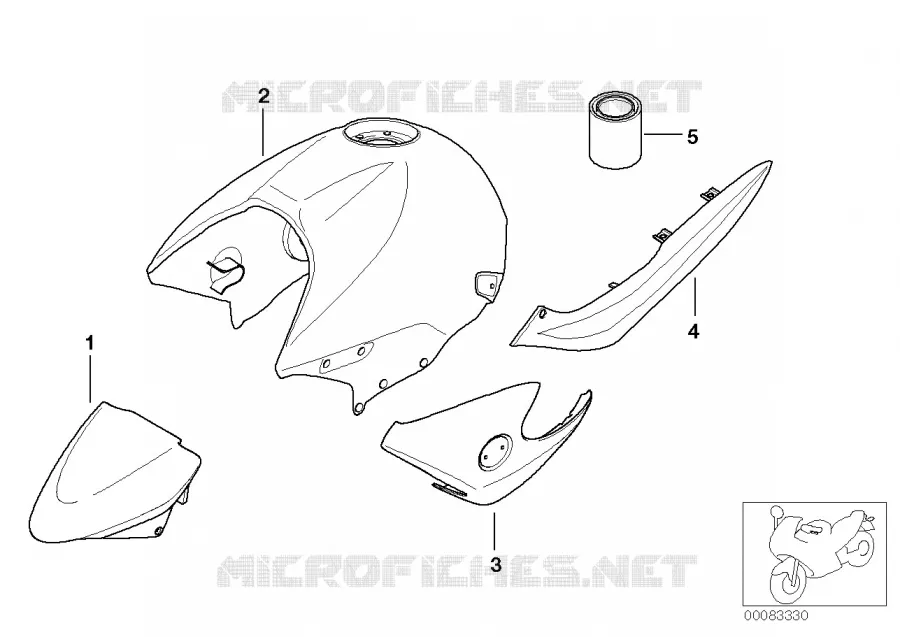 Pièces vernies 933 granit-gris BMW Motorrad BMW Motorrad R 1150 1999 4V  R28 (0429,0439)