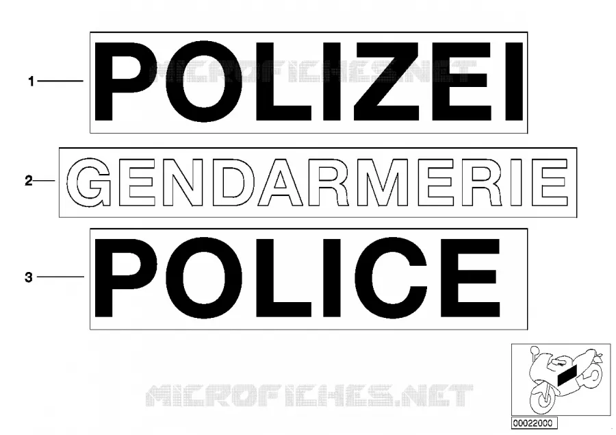Plaque administration BMW Motorrad BMW Motorrad F 800 2011 K7x  K71 (0B03, 0B13)