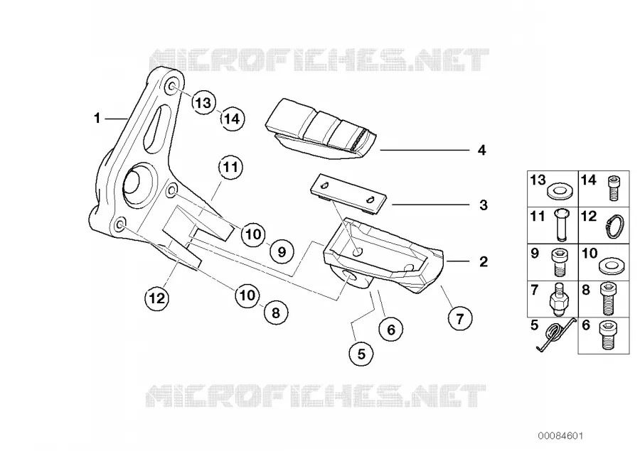 Plaque p.repose-pied/repose-pied avant BMW Motorrad BMW Motorrad R 1150 2002 4V  R28 (0308,0318)