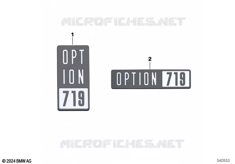 Plaquette Option 719  BMW Motorrad BMW Motorrad R 1300 2025 R1300  KA3 0M41