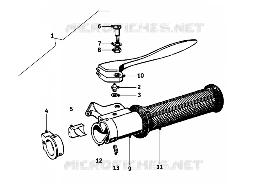 Poignée complète droite BMW Motorrad BMW Motorrad Classic R 25 1951 1-Cyl. (-56)  R25