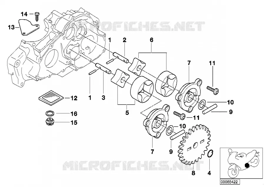 Pompe a huile-pieces separees BMW Motorrad BMW Motorrad G 650 2008   R13 (0178,0179)