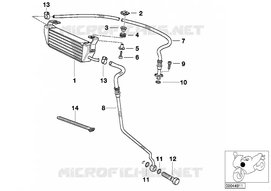 Radiateur dhuile/tuyau de rad.dhuile BMW Motorrad BMW Motorrad R 1100 1993 4V  259 (0404,0409)