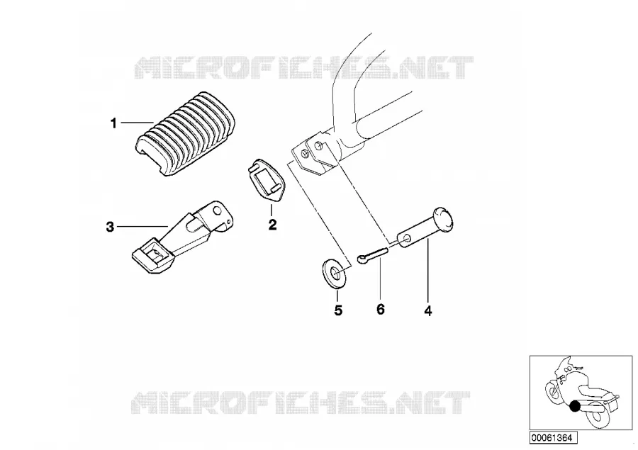 Repose-pied arrière BMW Motorrad BMW Motorrad G 650 2010   R13 (0136, 0146)