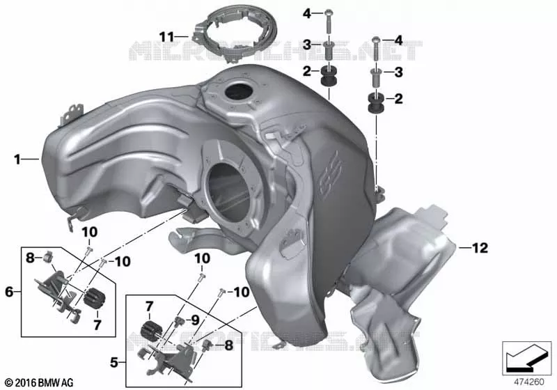 Réservoir de carburant / pièces de fixation BMW Motorrad BMW Motorrad R 1250 2020 R1250  K51 0M11