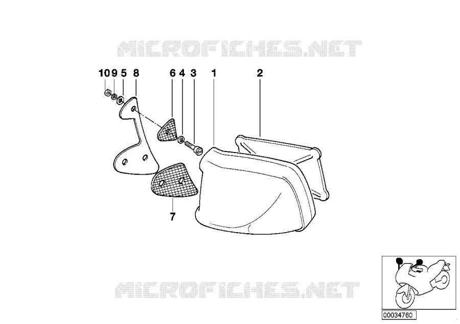 Rétroviseur BMW Motorrad BMW Motorrad Classic K 100 1986 4 cyl. 2 soup.  K589 (0506,0516)