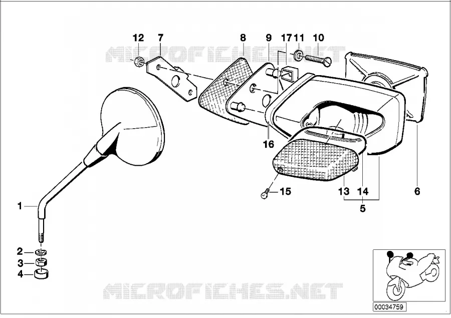 Rétroviseur BMW Motorrad BMW Motorrad Classic K 100 1987 4 cyl. 2 soup.  K589 (0521)
