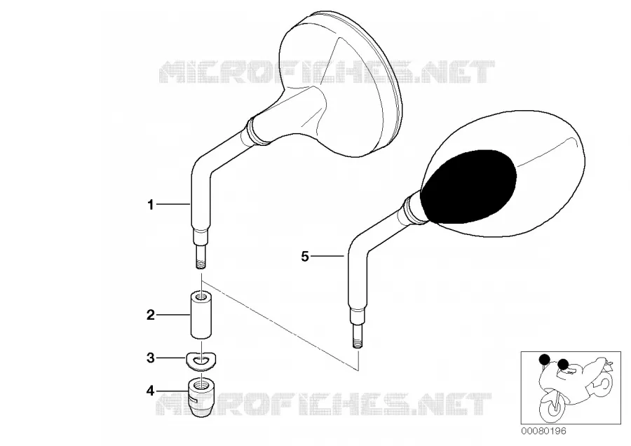 Rétroviseur BMW Motorrad BMW Motorrad R 1200 2002 4V  259C (0309,0319)