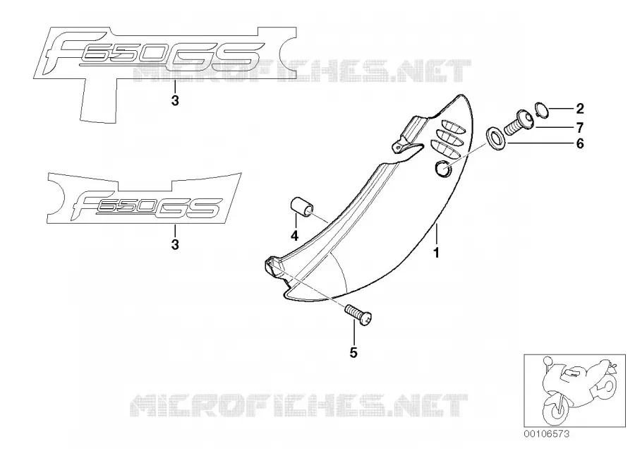 Revetement arriere BMW Motorrad BMW Motorrad G 650 2008   R13 (0180)