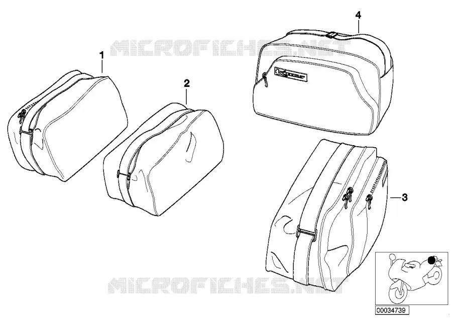 Sac intérieur p top case et valise BMW Motorrad BMW Motorrad K 1200 1997 4 cyl. 4 soup.  K589 (0545,0555)
