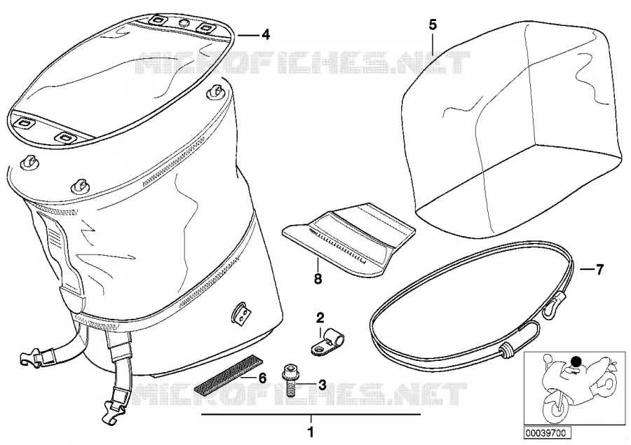 Sacoche de réservoir 99 BMW Motorrad BMW Motorrad R 850 1996 4V  259 (0412)