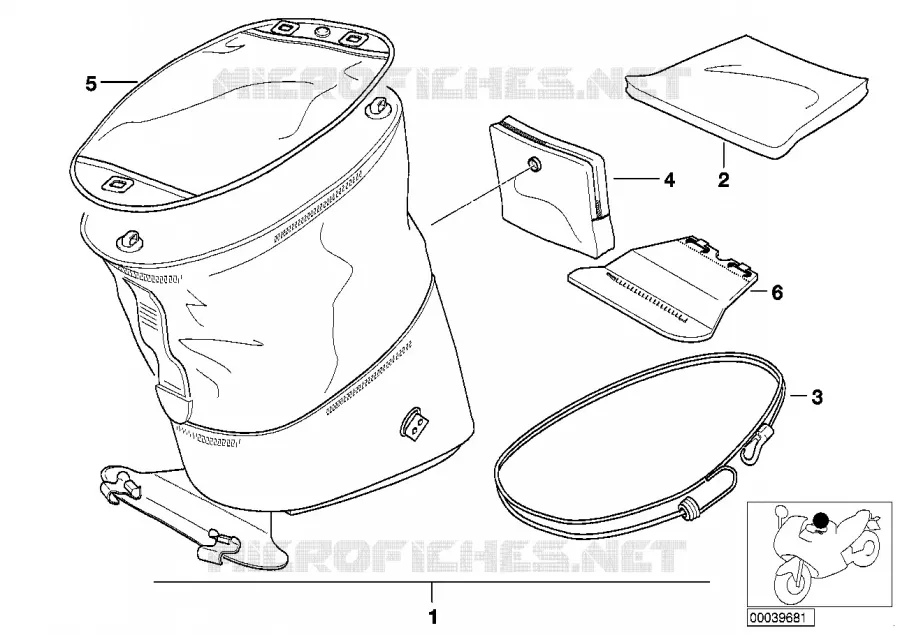 Sacoche réservoir p réserv.tôle dacier BMW Motorrad BMW Motorrad R 1150 1998 4V  R21 (0415,0495)