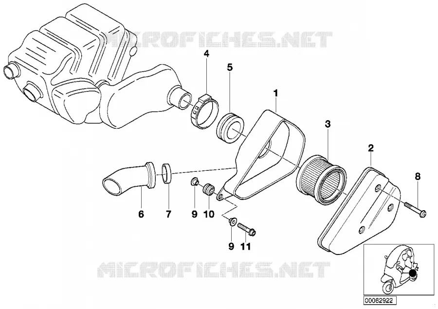 Silencieux dadmission / Filtre BMW Motorrad BMW Motorrad C1 2000 C1  C1 200 (0192)