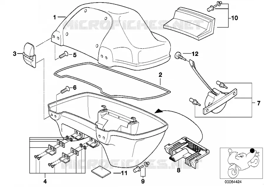Top case, pièces BMW Motorrad BMW Motorrad R 850 1996 4V  259 (0412)